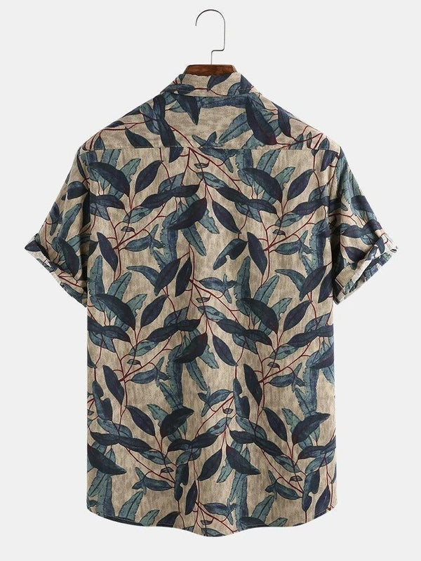Leaf Print Casual Shirt for Men