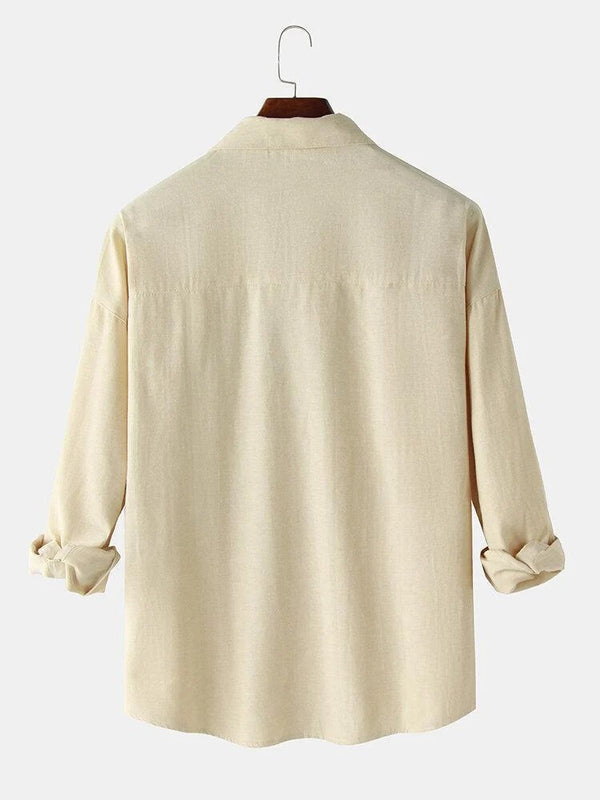 Cream Printed Casual Shirt for Men